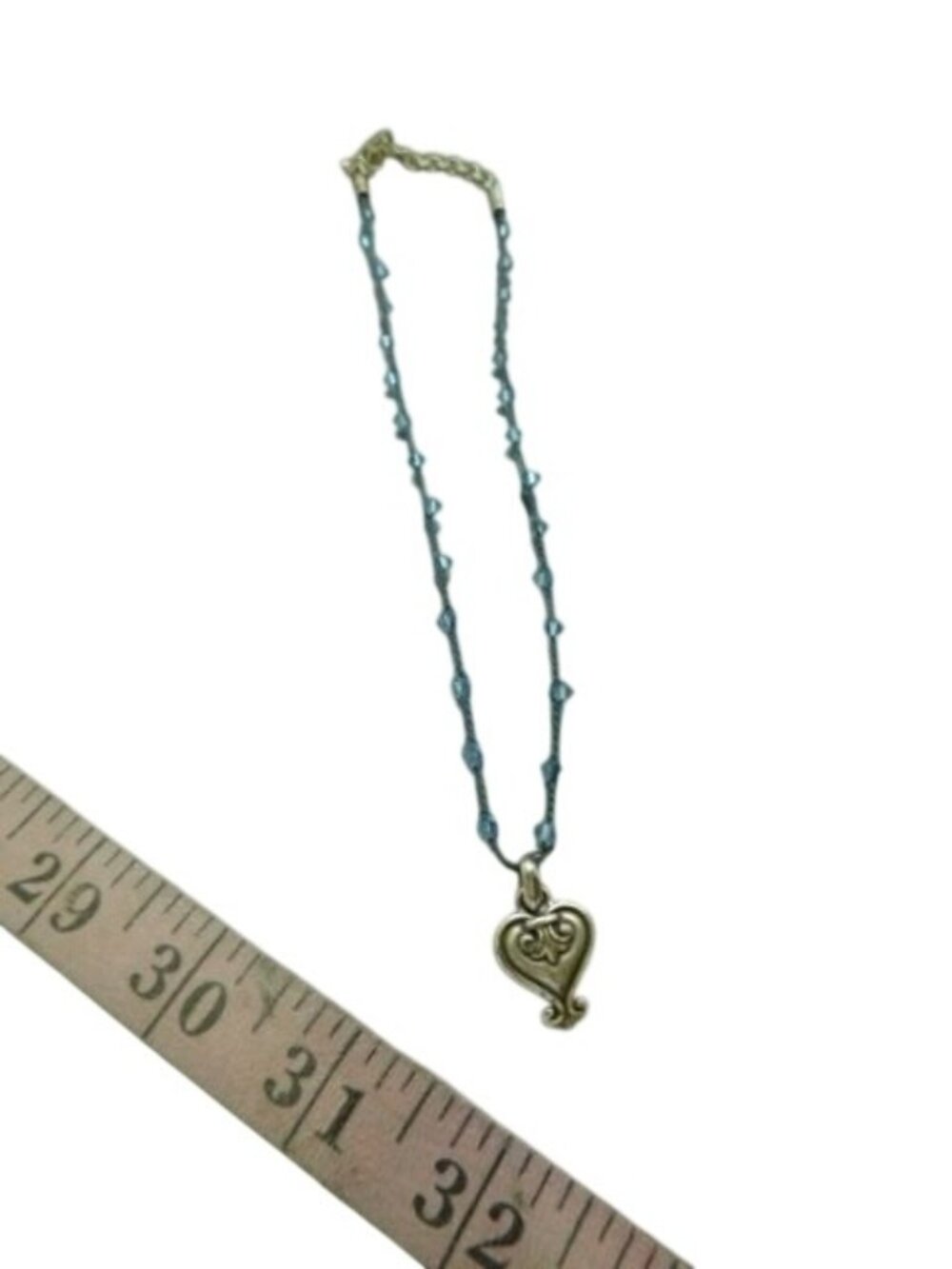 Brighton Necklace Heart Pendant Blue Silver